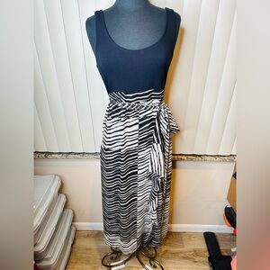 Anthropologie Cabi Cha Cha Maxi ruffle Geometric Maxi Dress Size Small